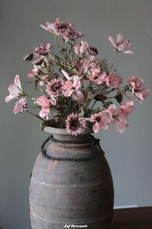 Boeket lovely pink, zijdebloemen, arrangement, Www.jufbrocante.nl, Www.jufbrocante.nl, Nieuw, Ophalen of Verzenden
