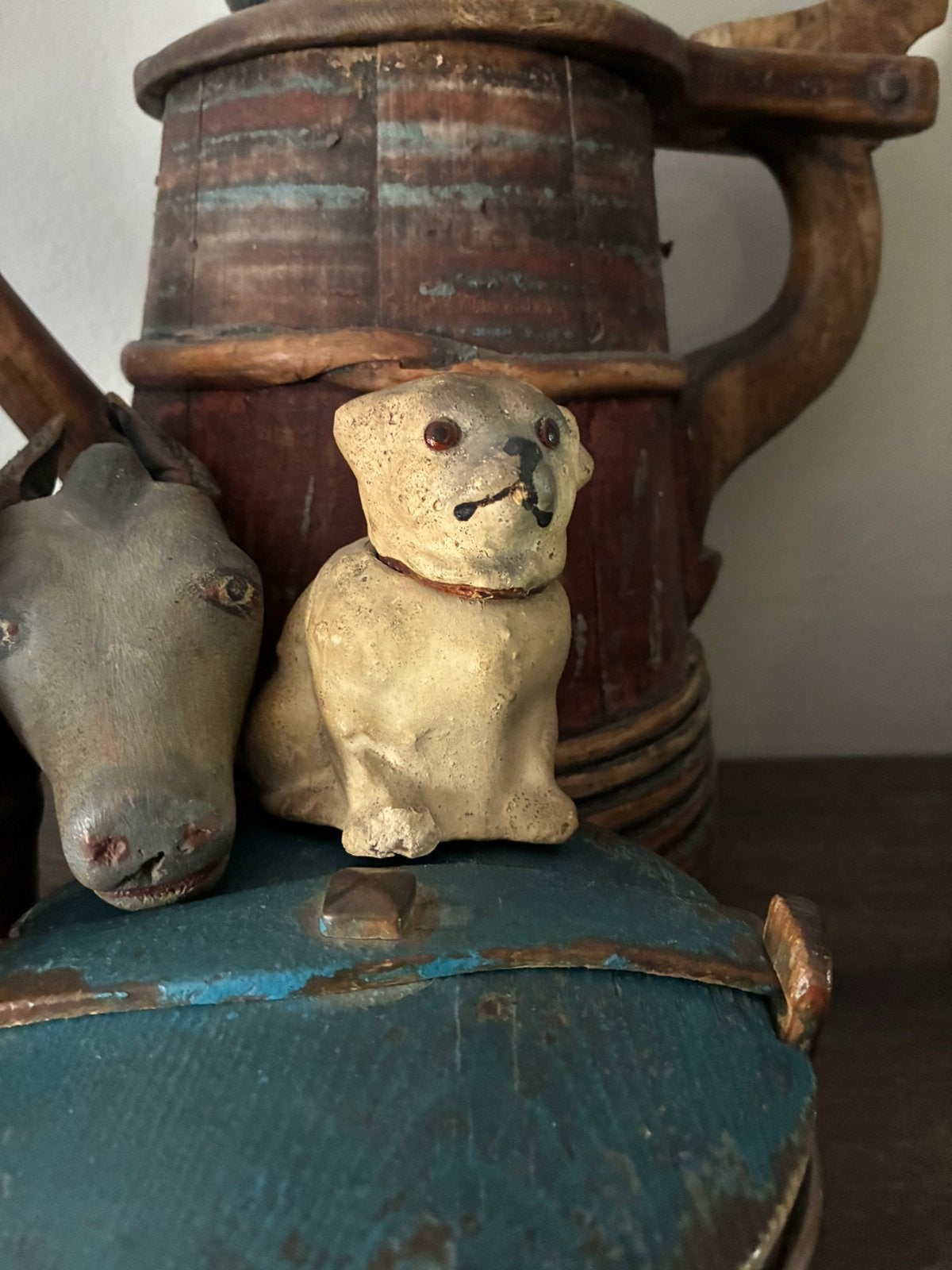 Antieke candy container mopshondje, Ophalen of Verzenden