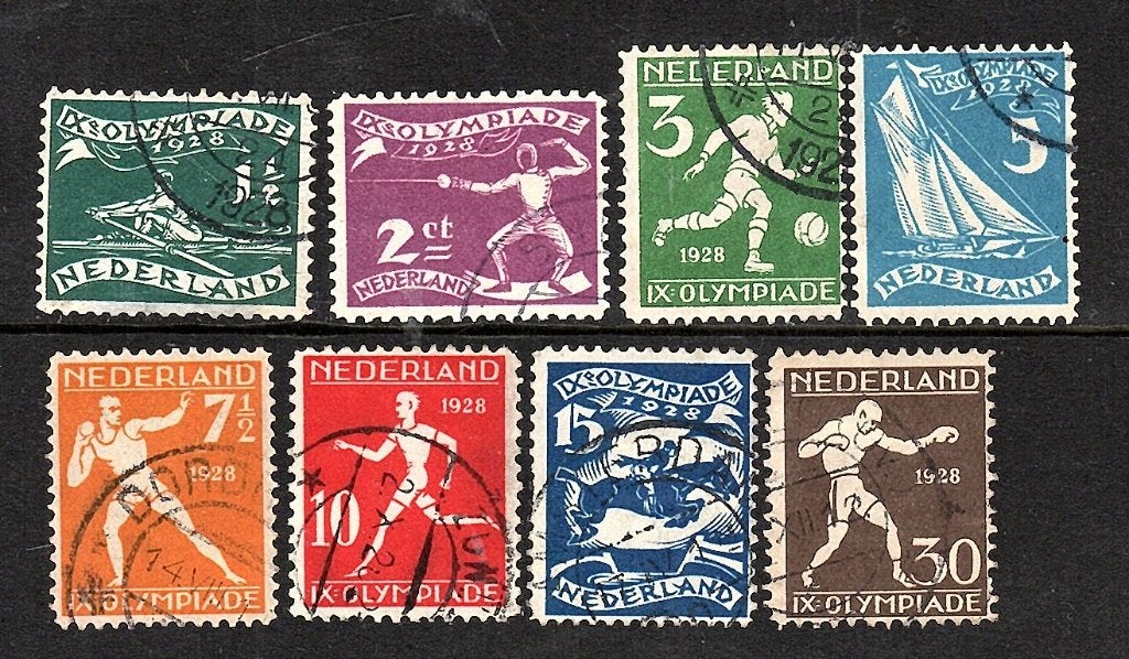 879 nvph 212-219 olympiadezegels1928 gebruikt zie scans., Postzegels en Munten, Postzegels | Nederland, Ophalen of Verzenden, T/m 1940