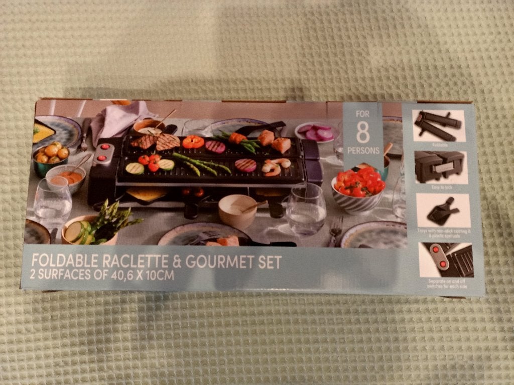Emerio Raclette gourmet set uitklapbaar 8 personen, Witgoed en Apparatuur, Ophalen, Zo goed als nieuw, 8 personen of meer