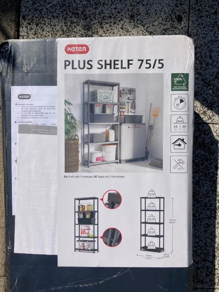 Keter PLUS Shelf 75/5 Kunststof Opbergrek  (nieuw), Ophalen, Nieuw, Kunststof, Overige typen