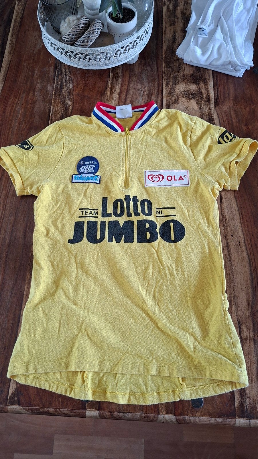 Team Lotto Jumbo wielershirt S/M, Kleding | Dames, Sportkleding, Gedragen, Hardlopen of Fietsen, Maat 36 (S), Geel, Ophalen