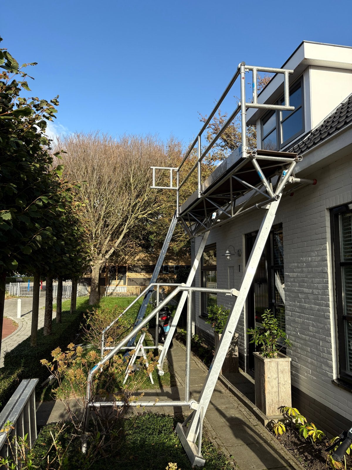 Artilan Triangelbrug, gevelsteiger te koop - 4,5m, Ophalen, Gebruikt, Daksteiger, 2 tot 5 meter