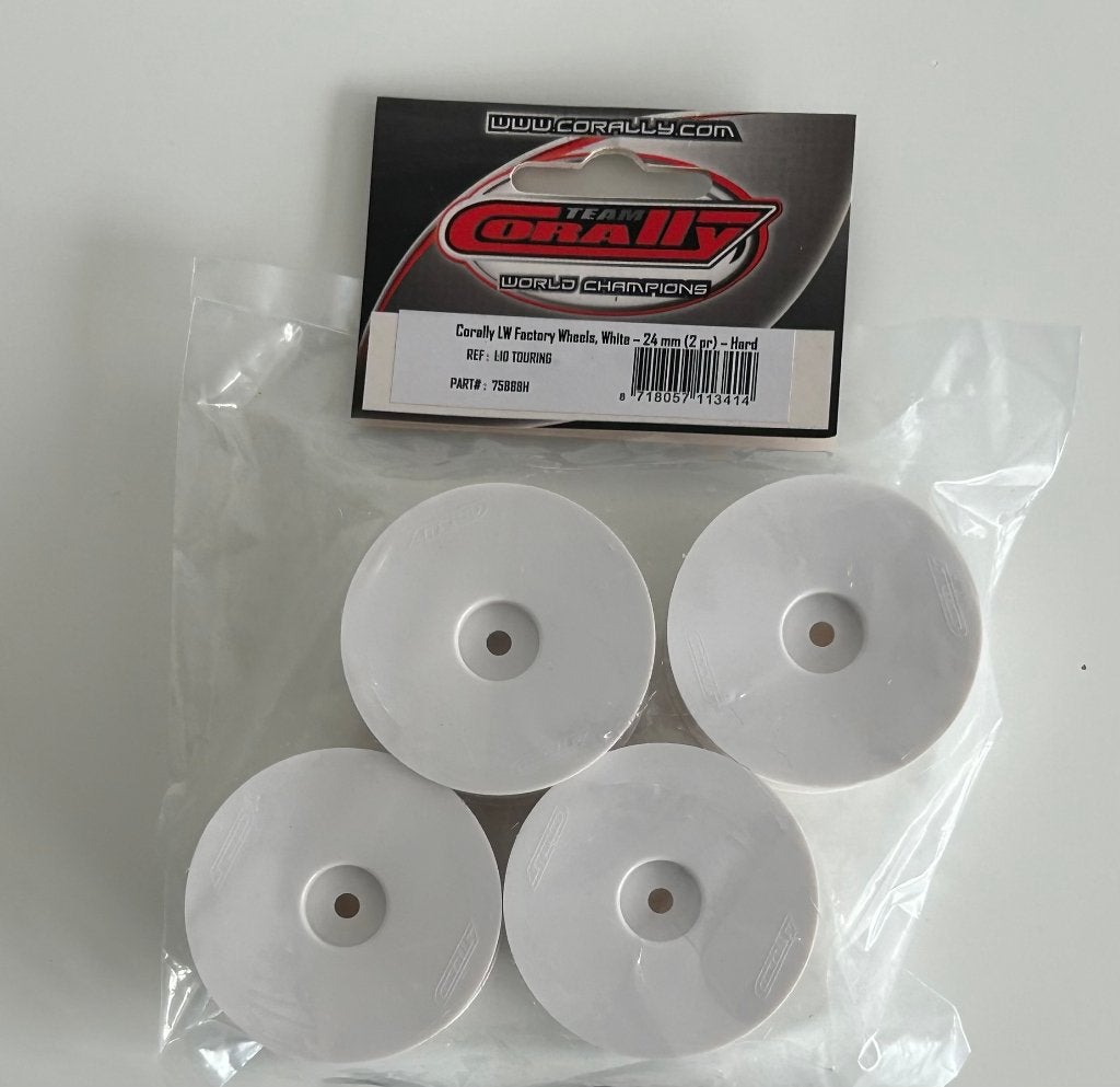 Corally LW Factory Wheels white 24mm 2pcs Hard 75888H rc