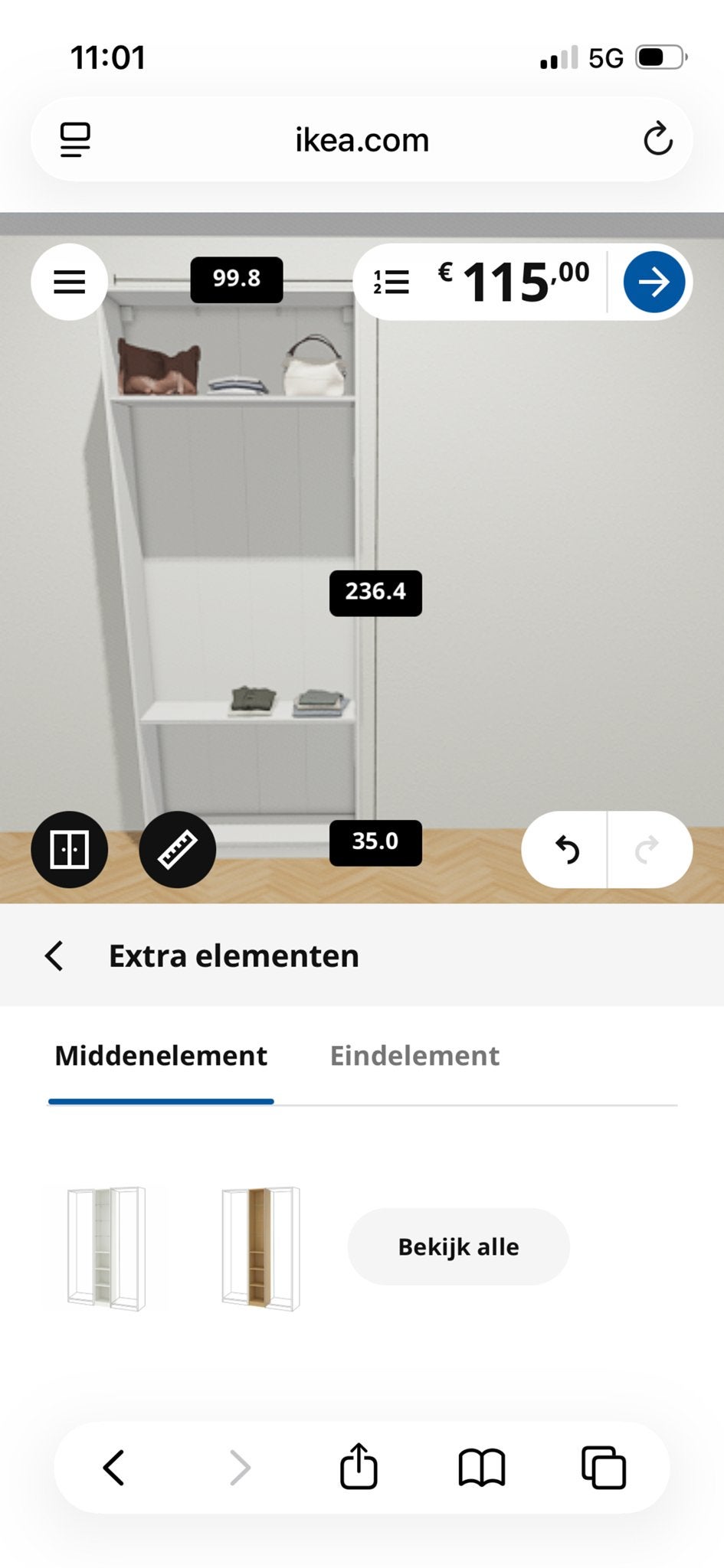 Nieuwe IKEA Pax kast (zonder deuren), Ophalen, Met plank(en), 200 cm of meer, 50 tot 100 cm