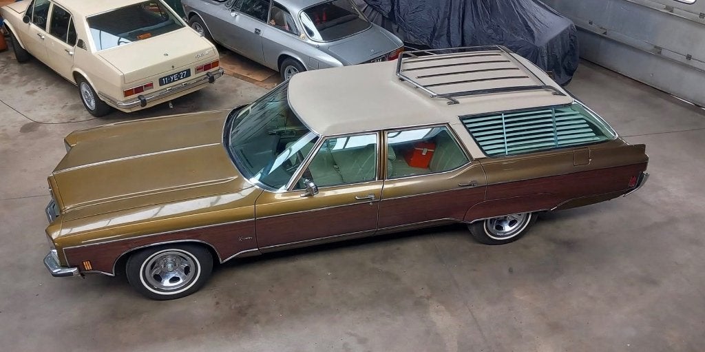 Oldsmobile Custom Cruiser stationwagon uit 1972, Auto's, Automaat, 228 pk, Beige, Bruin