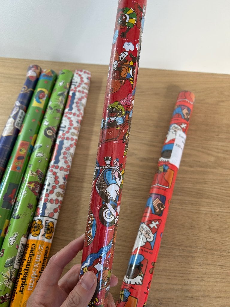 NIEUW | Vintage Sinterklaas Cadeaupapier Originele Pieten, Ophalen of Verzenden, Nieuw