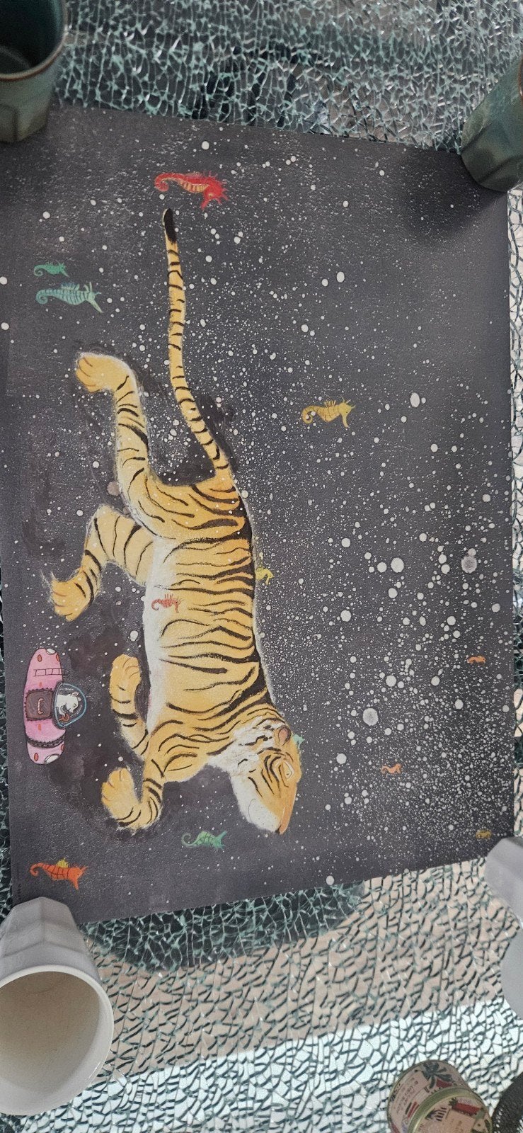 KEK Amsterdam Smiling Tiger poster Marije Tolman A2, 50 – 75, Minder dan 50 cm, Oorspronkelijke maker, Nieuw