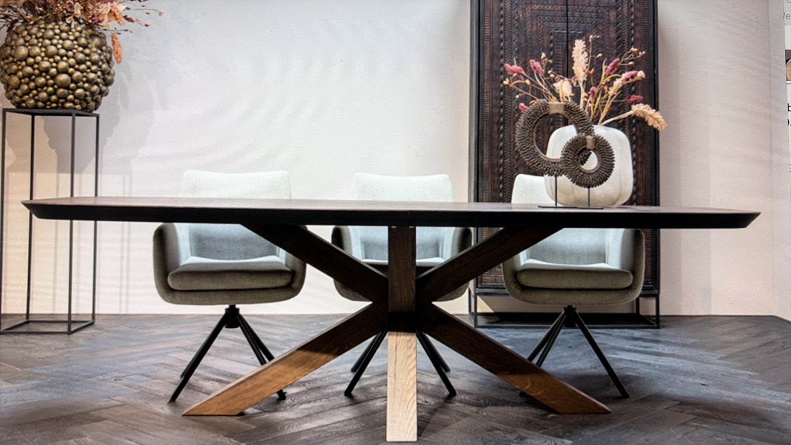 Tafel Deens ovaal- Mahara – Whoon-, Ophalen, 100 tot 150 cm, 200 cm of meer, Zo goed als nieuw