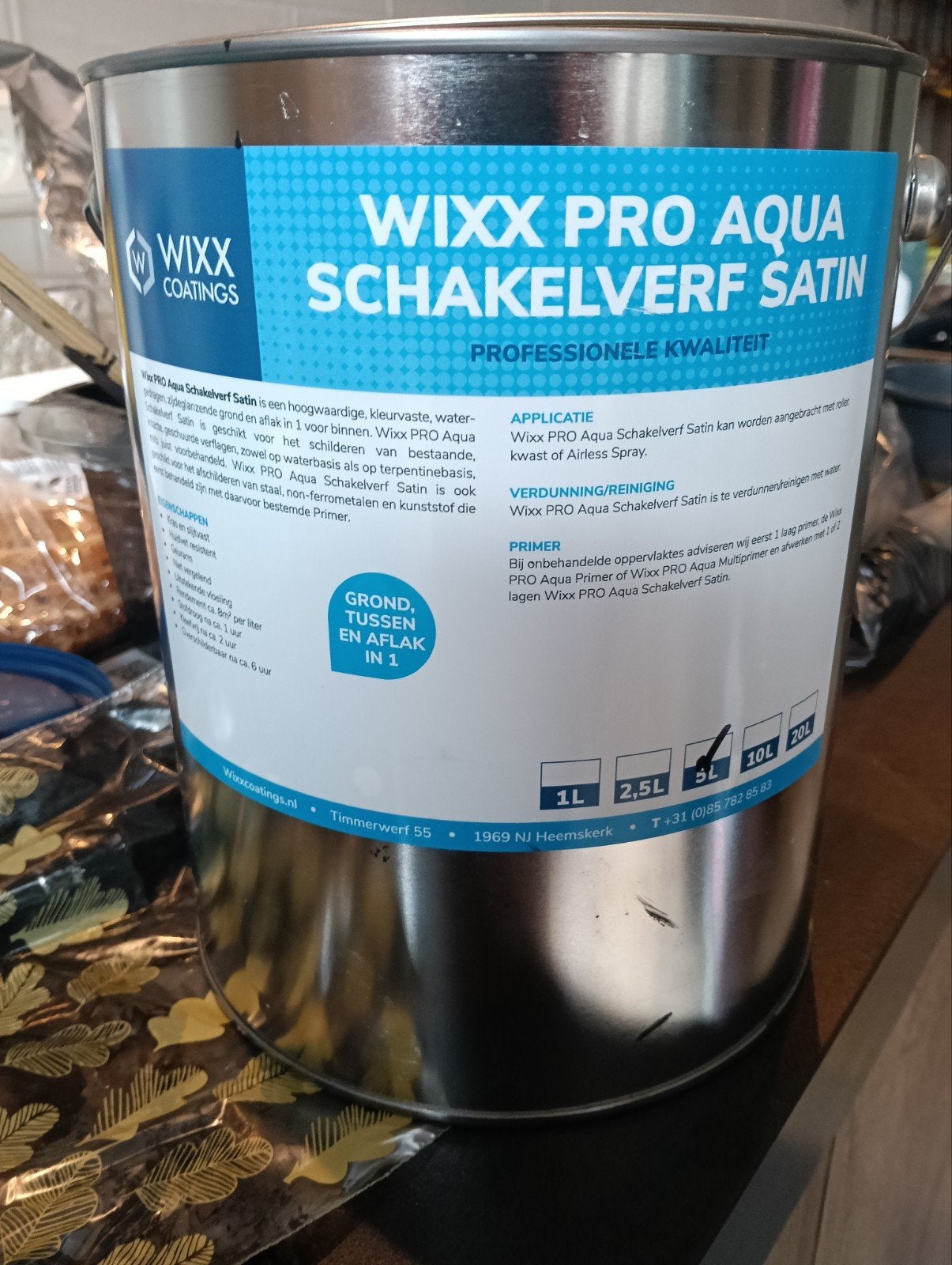 5 liter schakelverf ral 9004, Doe-het-zelf en Verbouw, Verf, Beits en Lak, 5 tot 10 liter, Ophalen, Nieuw, Zwart