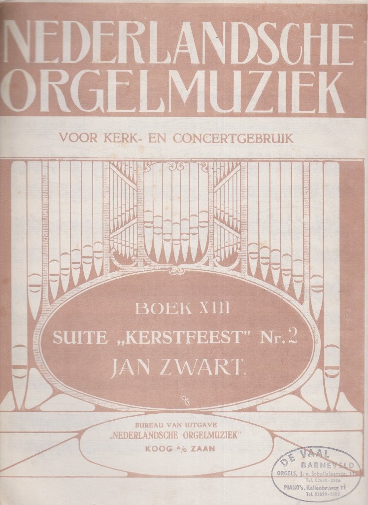 JAN ZWART -BOEK XIII - SUITE "KERSTFEEST" Nr. 2, Ophalen of Verzenden, Gebruikt, Artiest of Componist, Populair