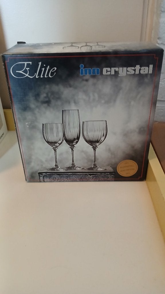 Elite Inn Crystal Glazen Set - 24% Loodkristal, Verzamelen, Ophalen of Verzenden, Nieuw, Overige typen