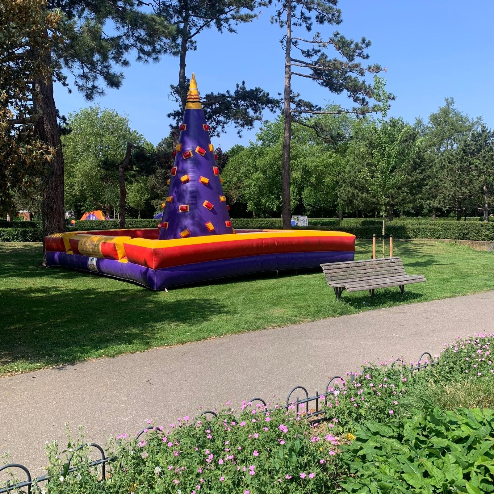 Opblaasbare Klimtoren met Springkussen, Ophalen of Verzenden, Gebruikt, Overige