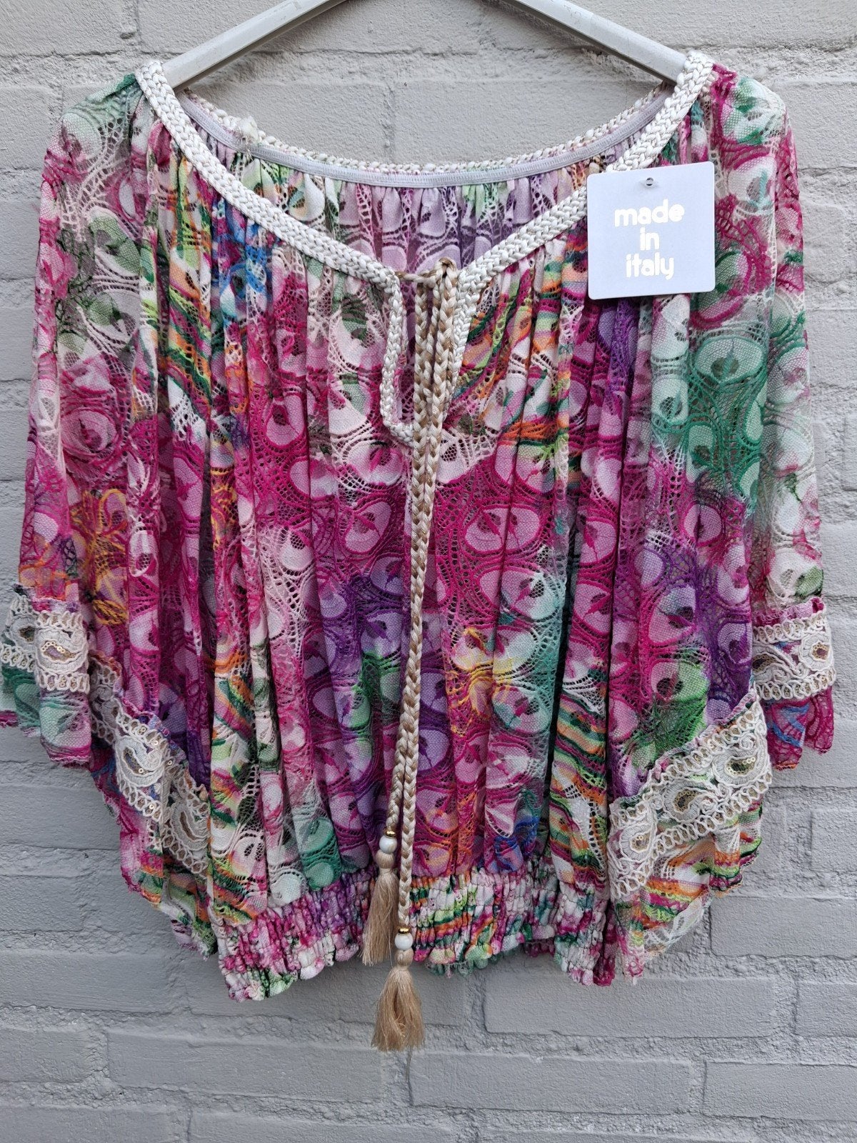 Kleurrijke kanten ibiza top, Maat 38/40 (M), New Collection, Verzenden, Nieuw