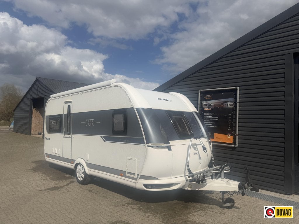 Hobby Excellent 495 UFE, mover, luifel, fietsdrager, airco, Caravans en Kamperen, Caravans, Rondzit, Hobby, Tot en met 2, Bedrijf