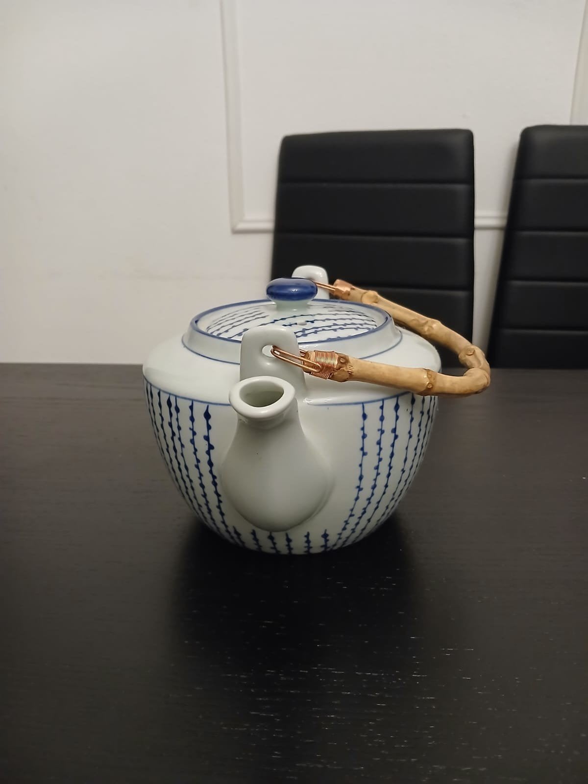 Vintage Japanse theepot met bamboe handvat, Ophalen of Verzenden
