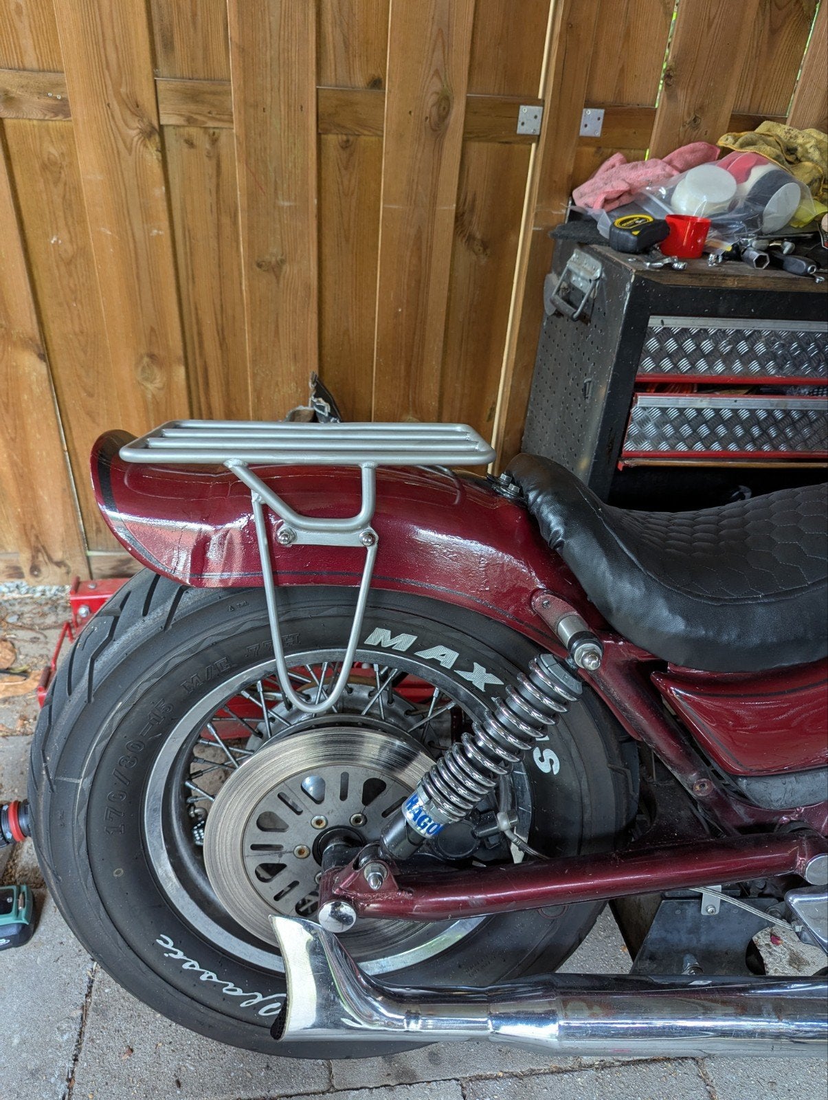 RVS bagagerek met tassen passend op suzuki intruder vs1400, Ophalen of Verzenden, Gebruikt