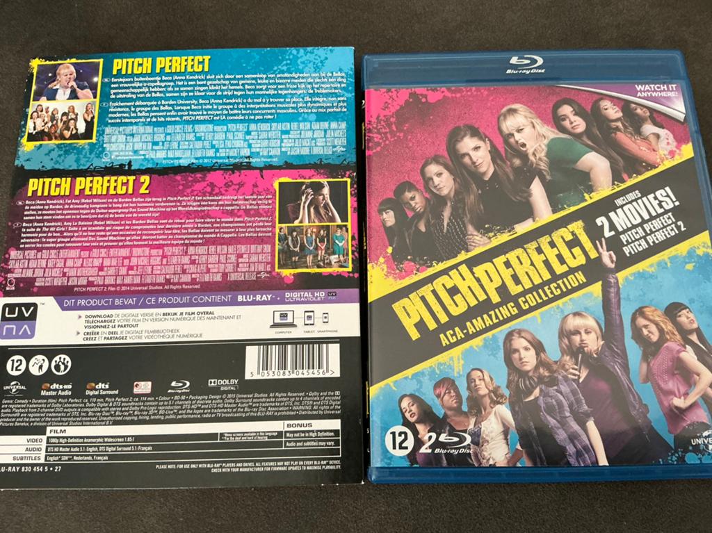 Pitch Perfect 1 en 2 blu-ray (Anne Hathaway) evt 3 op dvd, Ophalen of Verzenden