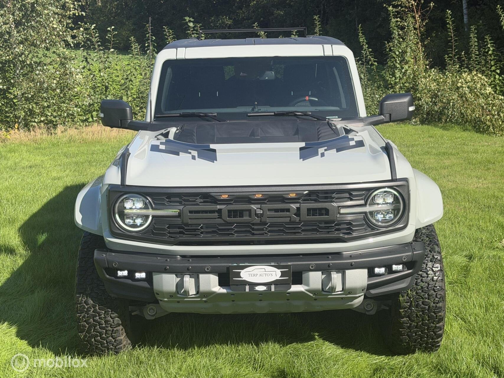 Ford Bronco Raptor 2024 Nieuwstaat prijs op Grijs Kenteken, Auto's, Multifunctioneel stuurwiel, Gebruikt, Zwart, Bedrijf