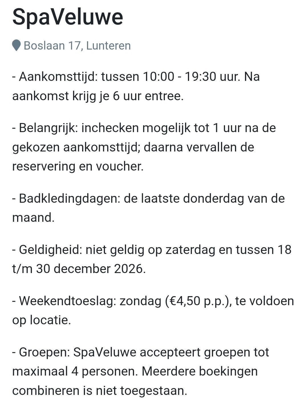 Spa Veluwe voor 2 personen twv 59 euro, Twee personen, Cadeaubon, Spa of Sauna