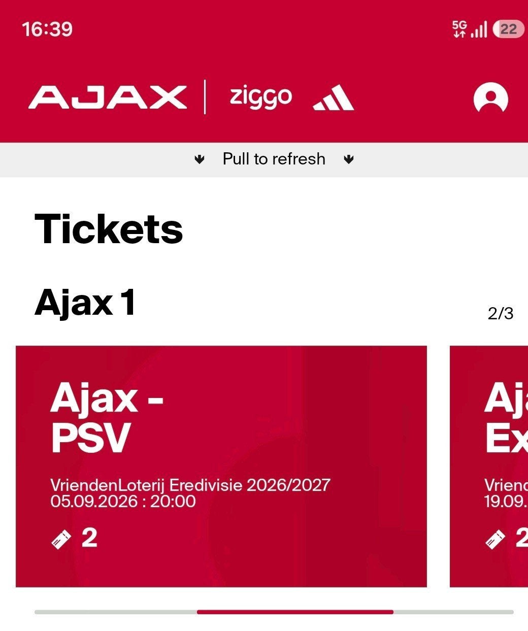 Ajax-Psv 2 kaarten naast elkaar vak 406, Tickets en Kaartjes, Losse kaart, Twee personen, September