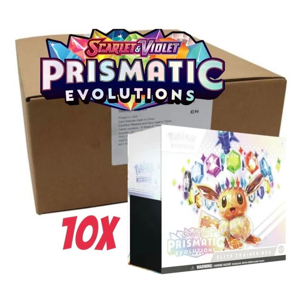 Prismatic Evolutions Elite Trainer Box CASE Pokemon, Ophalen of Verzenden, Nieuw, Boosterbox, Foil