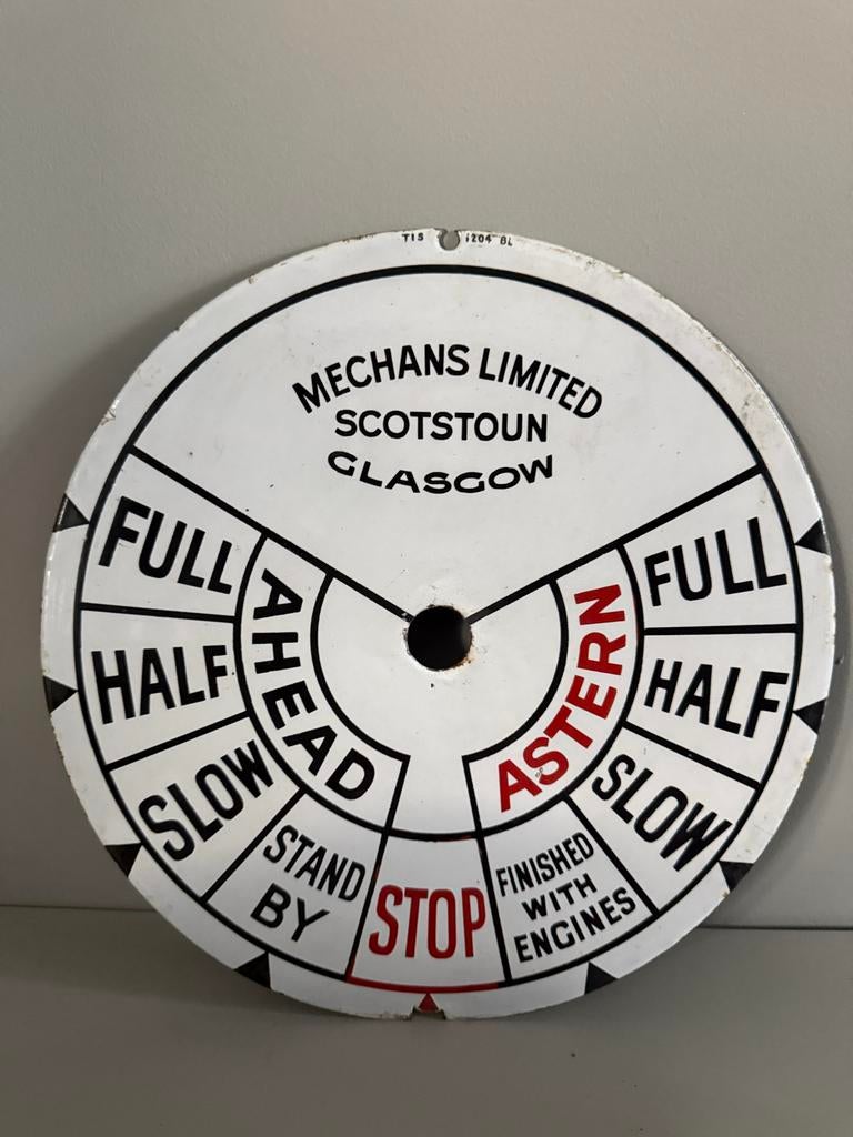 Vintage Scheepstelegraafplaat - Mechans Limited Glasgow, Ophalen of Verzenden