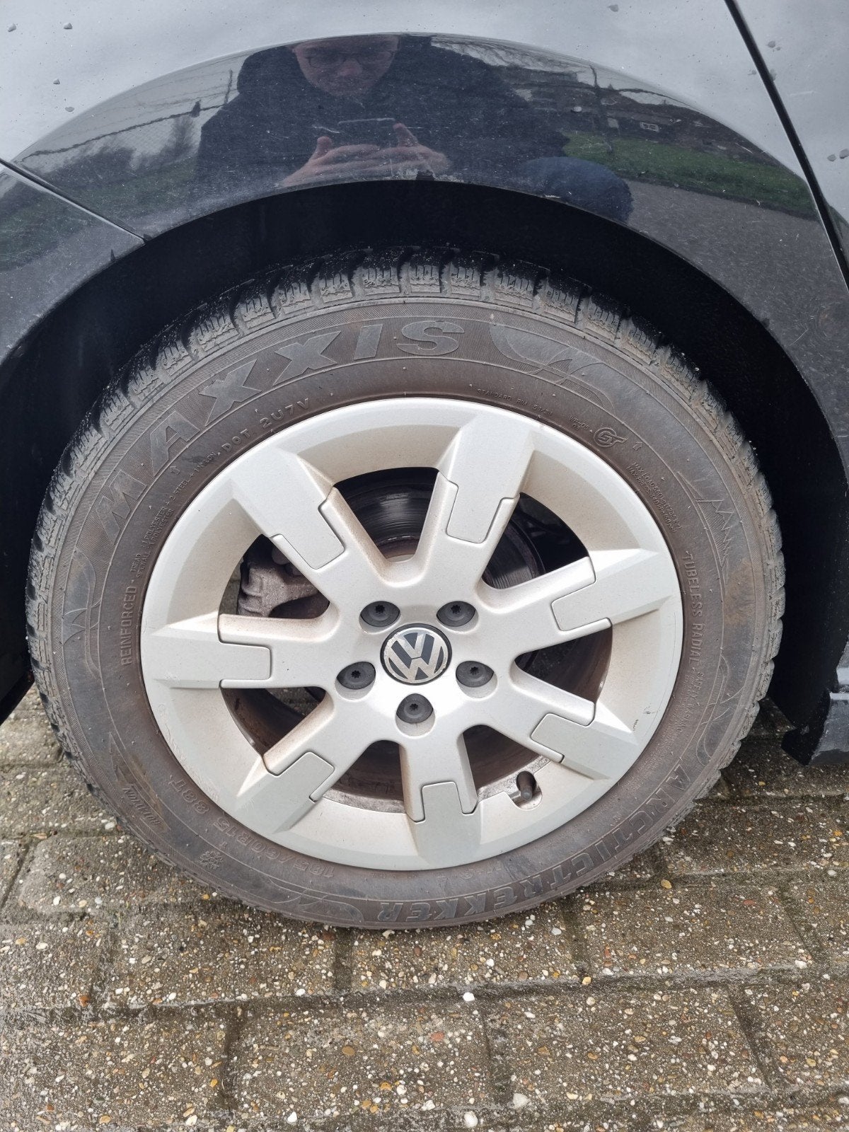 Winterbanden met groenland velgen voor Volkswagen Polo, Gebruikt, 15 inch, Banden en Velgen, 185 mm