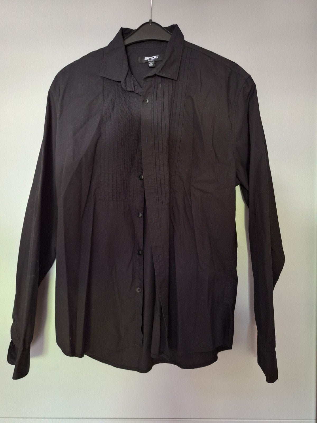 Zwart overhemd, Ophalen of Verzenden, Zo goed als nieuw, Zwart, Halswijdte 43/44 (XL)
