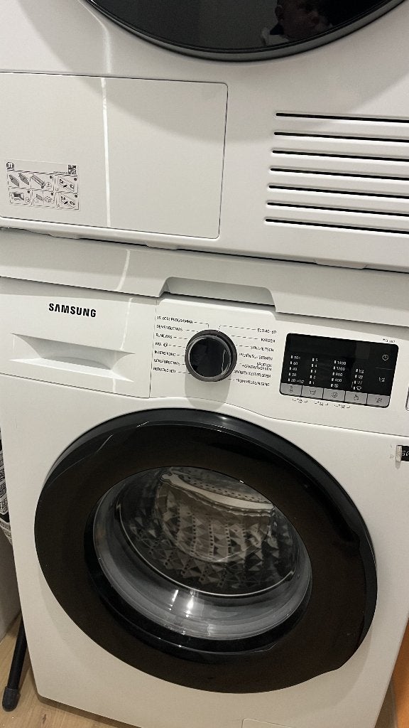 Samsung WW90TA049AE EcoBubble 9kg (sept 2023) met stapelkit, Ophalen, Gebruikt, Voorlader, Energieklasse A of zuiniger