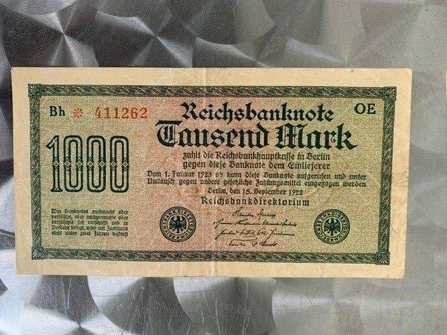 1.000 Duitse mark 1922, Postzegels en Munten, Bankbiljetten | Europa | Niet-Eurobiljetten, Ophalen of Verzenden, Duitsland