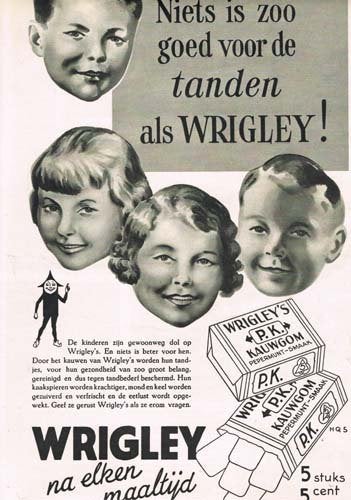 Wrigley P.K. Kauwgom - advertentie uit Tijdschrift 1936, Verzamelen, Ophalen of Verzenden, 1980 tot heden, Knipsel(s)