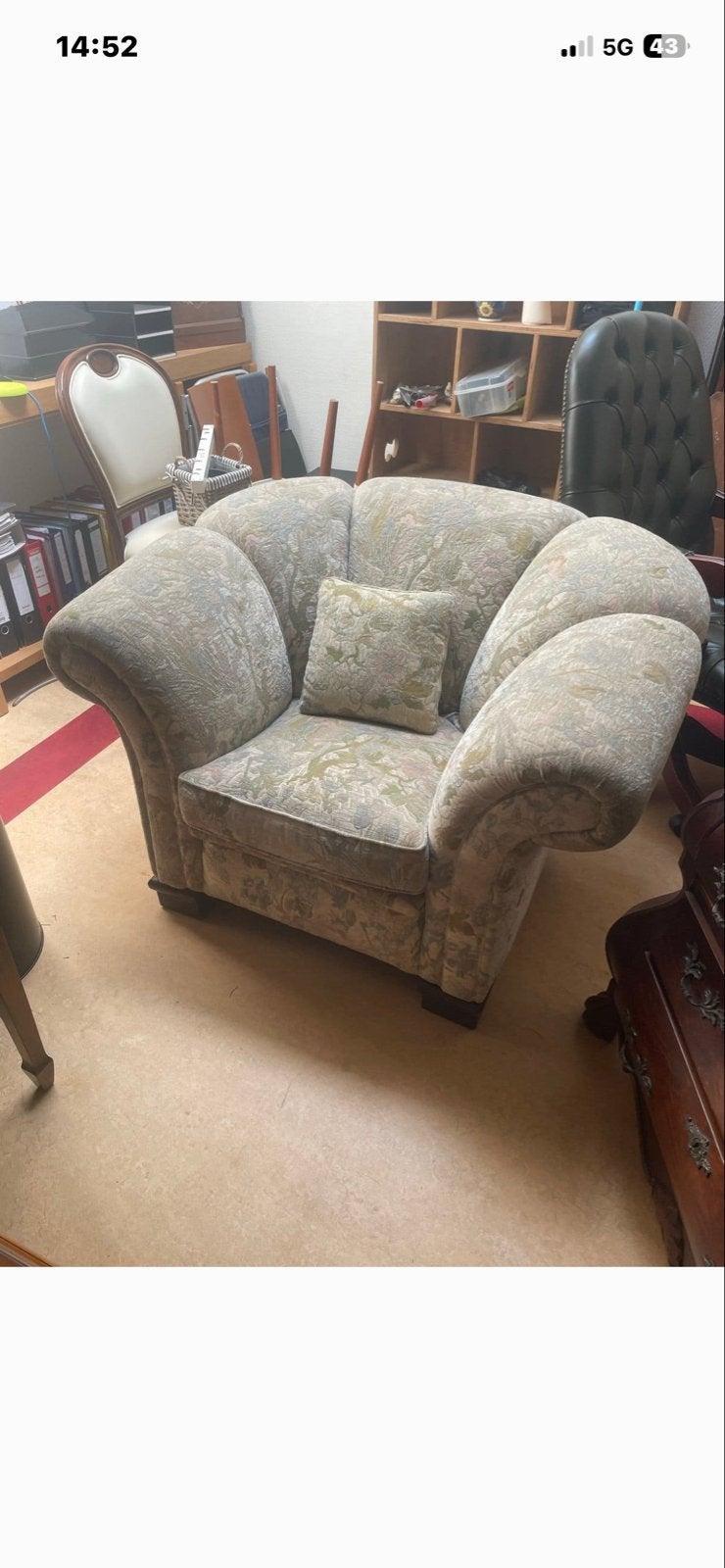 Mooie fauteuil van MuyLaert met bloemenprint, Ophalen, Gebruikt, Stof, 75 tot 100 cm