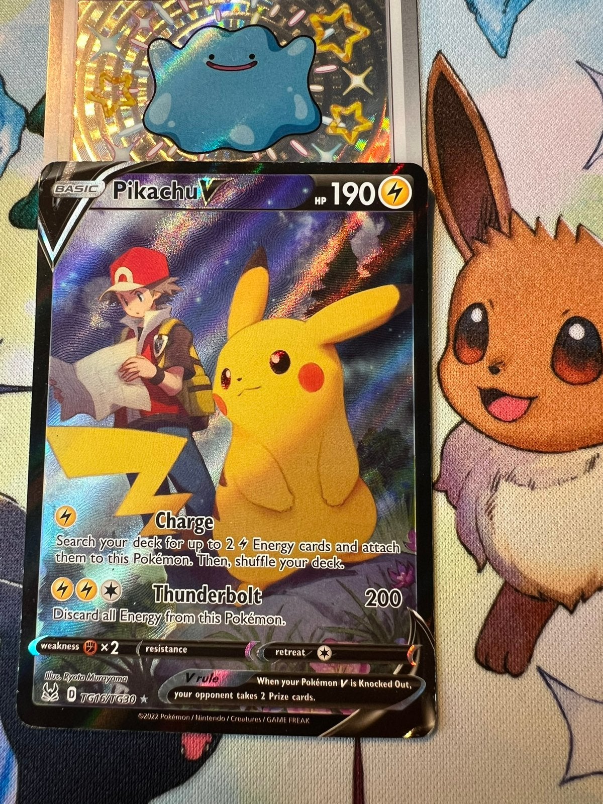 Pikachu V TG16 Lost Origin, Verzenden, Zo goed als nieuw, Losse kaart, Foil