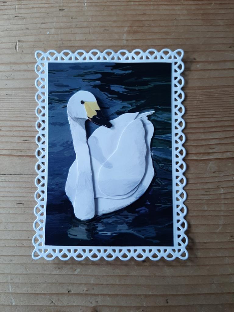 Stans kaart opleg met 3d plaatje zwaan, Hobby en Vrije tijd, Kaarten | Zelf maken, Ophalen of Verzenden, Nieuw, Overige thema's