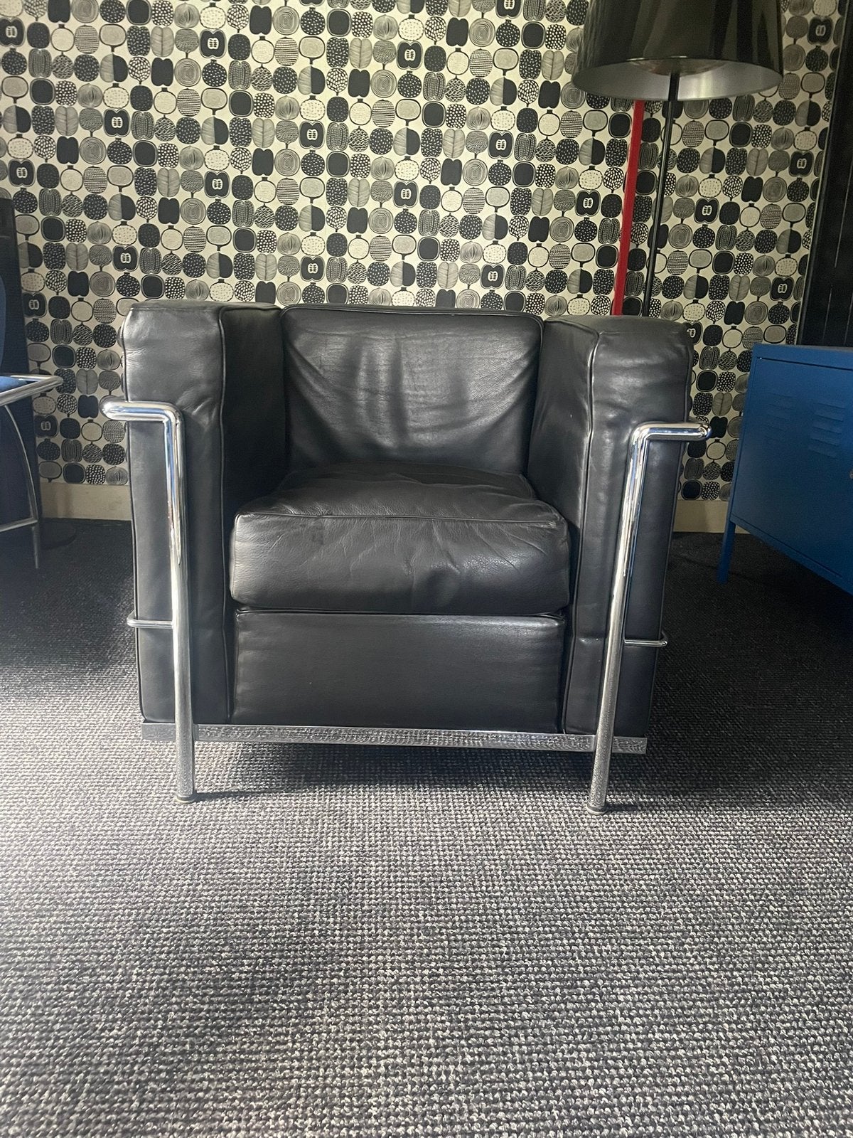 Fauteuil Cassina  LC-2  Replica, Huis en Inrichting, Ophalen, Zo goed als nieuw, 50 tot 75 cm, Leer