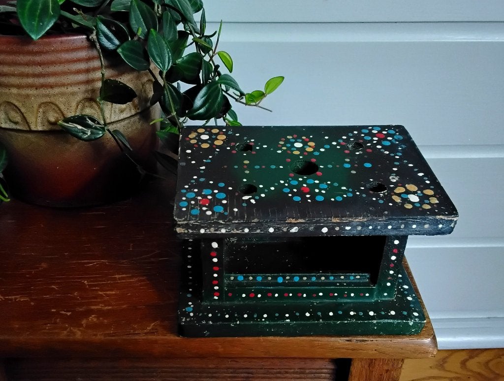 Vintage kleine stoof - stoofje - Staphorster stip - stipwerk, Ophalen of Verzenden
