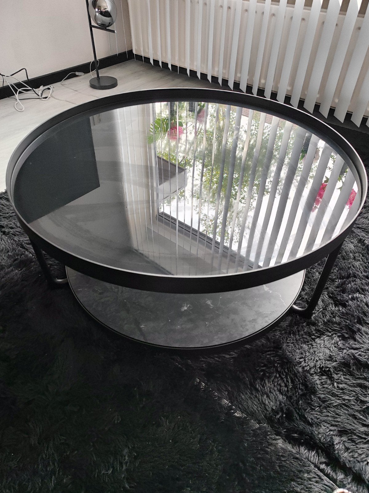 Salontafel, Huis en Inrichting, Tafels | Salontafels, Ophalen, Gebruikt, Rond, Glas
