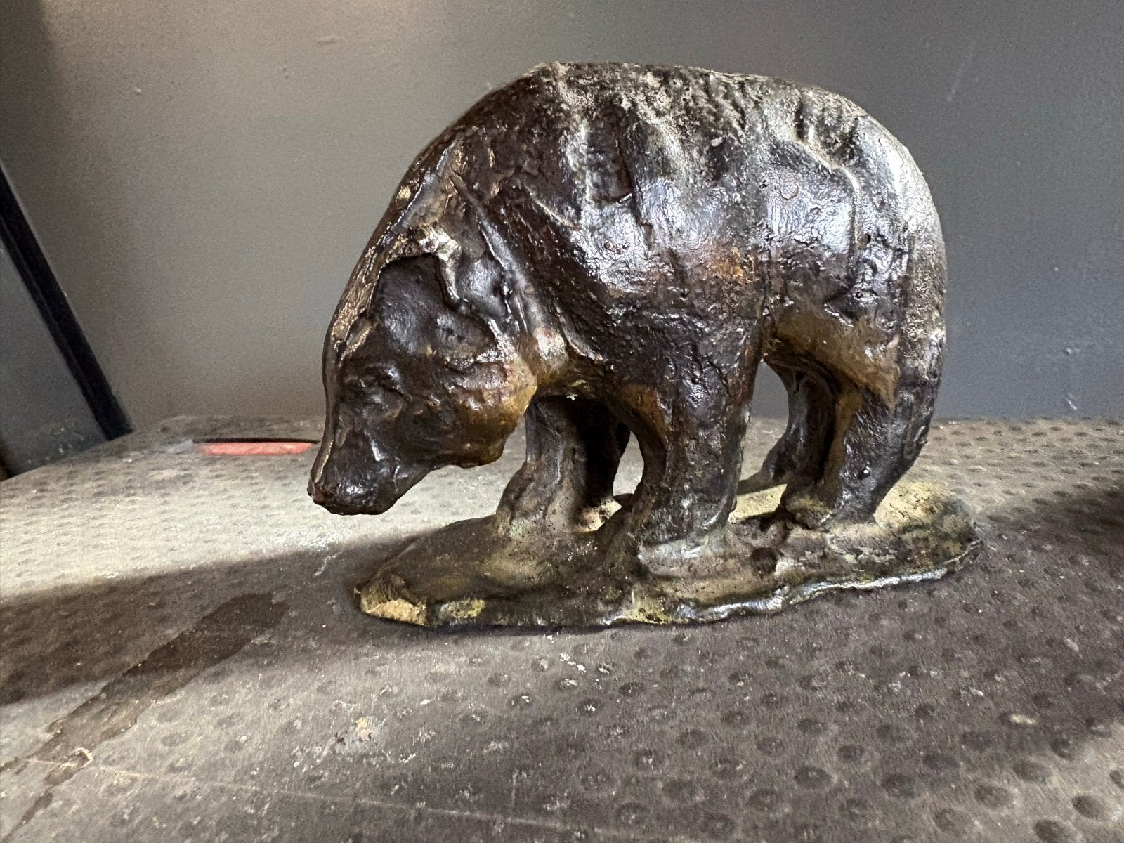 Klassiek bronzen beertje, stijl Frederick Roth, Ophalen, Beeld, Bruin, Klassiek