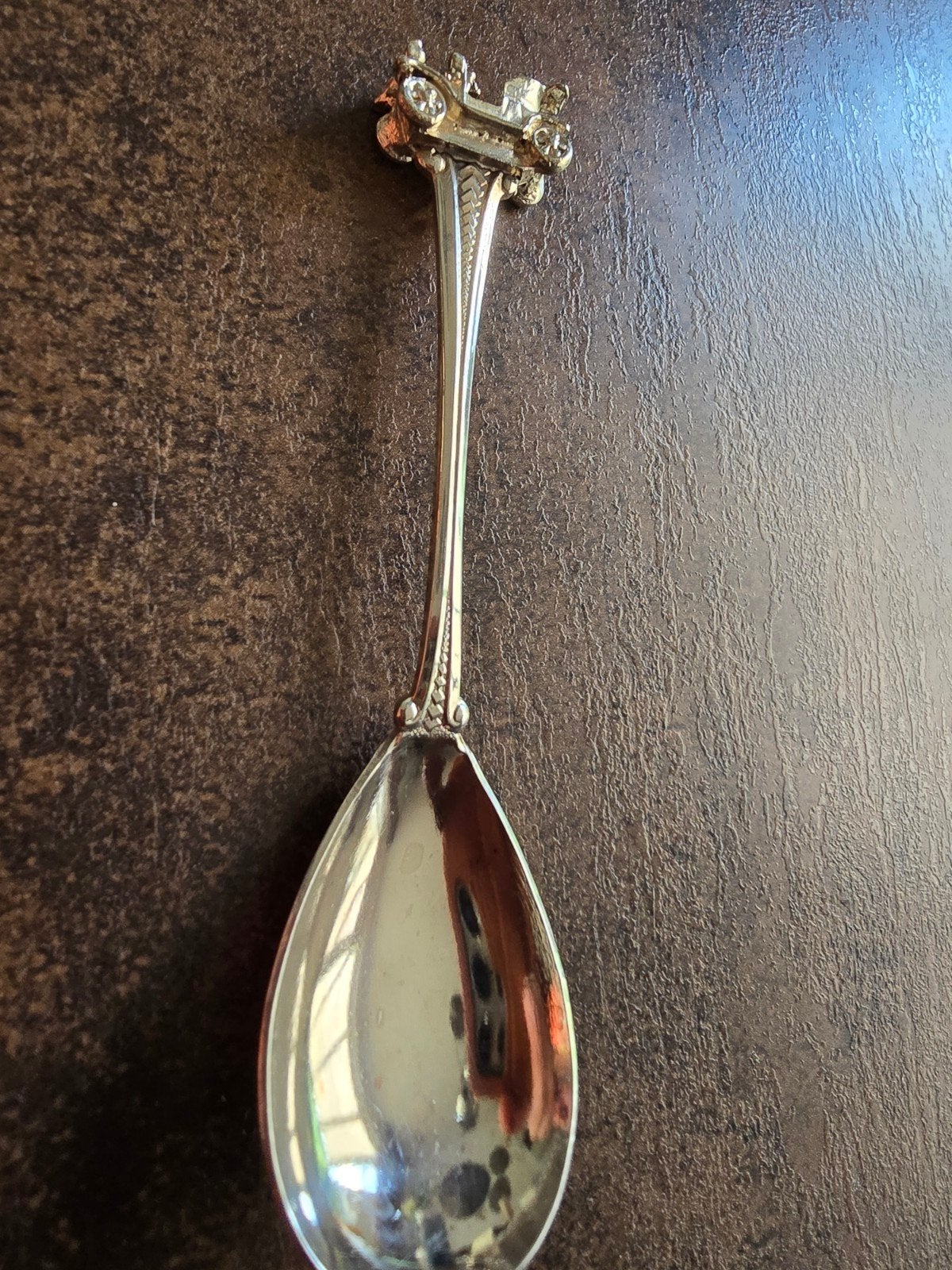 Vintage verzilverd Brits lepeltje te koop, Ophalen of Verzenden