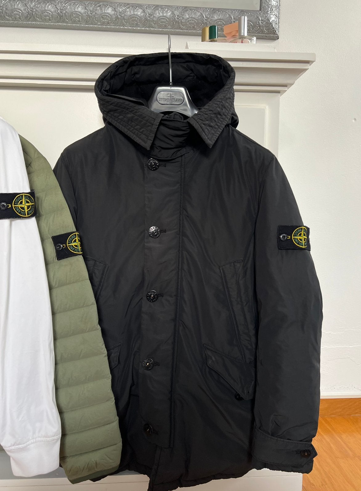 Stone Island | Micro Reps Down Parka | Dark Navy | Size S, Kleding | Heren, Jassen | Winter, Ophalen of Verzenden, Zo goed als nieuw