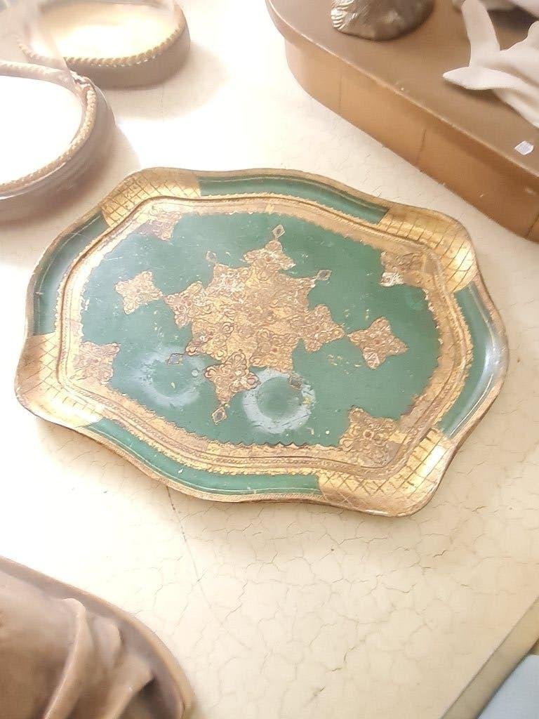 Florentijns houten dienblad, Huis en Inrichting, Woonaccessoires | Dienbladen, Heikant 21 Kaatsheuvel, Gebruikt, Belle Vieille Brocante