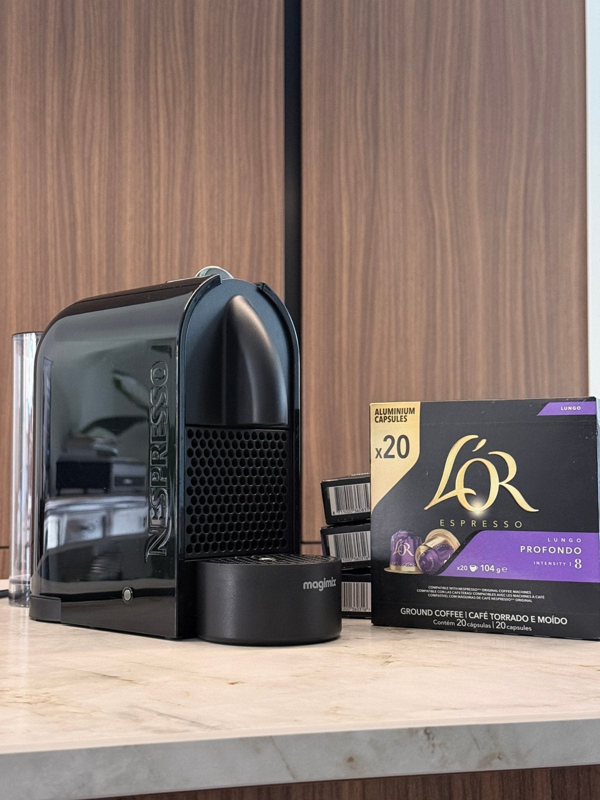 Magimix Nespresso Pixie M110 Chrome + 80 L’OR capsules., Ophalen of Verzenden, Gebruikt, Krups