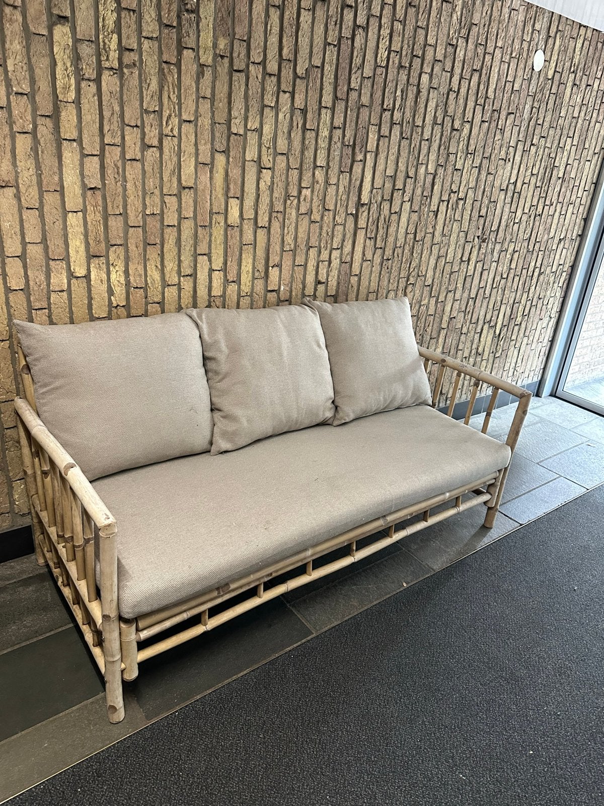 Loungeset Bossa Tarifa - bamboe - 3-zitsbank - incl. kussens, Ophalen, Overige materialen, Gebruikt, 3 zitplaatsen