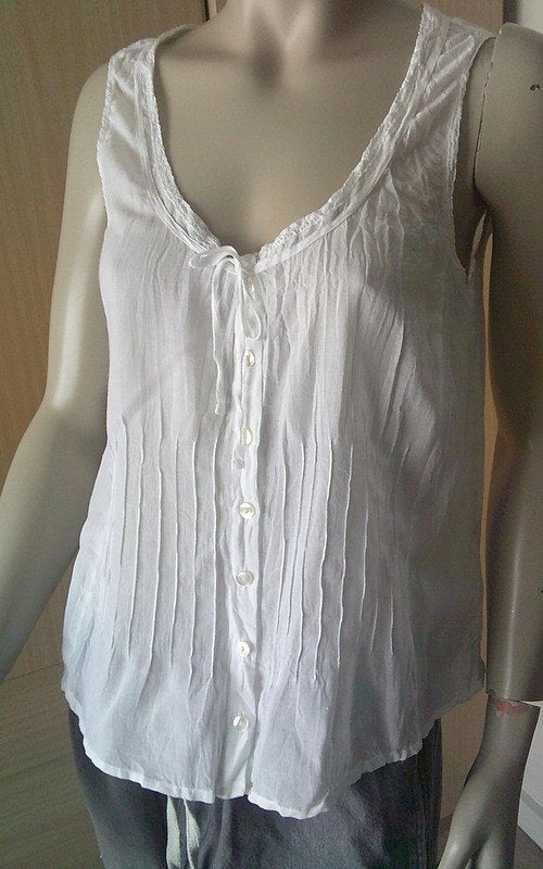 EXPRESSO witte bohemian style witte top 40, Maat 38/40 (M), Verzenden, Wit, Zonder mouw