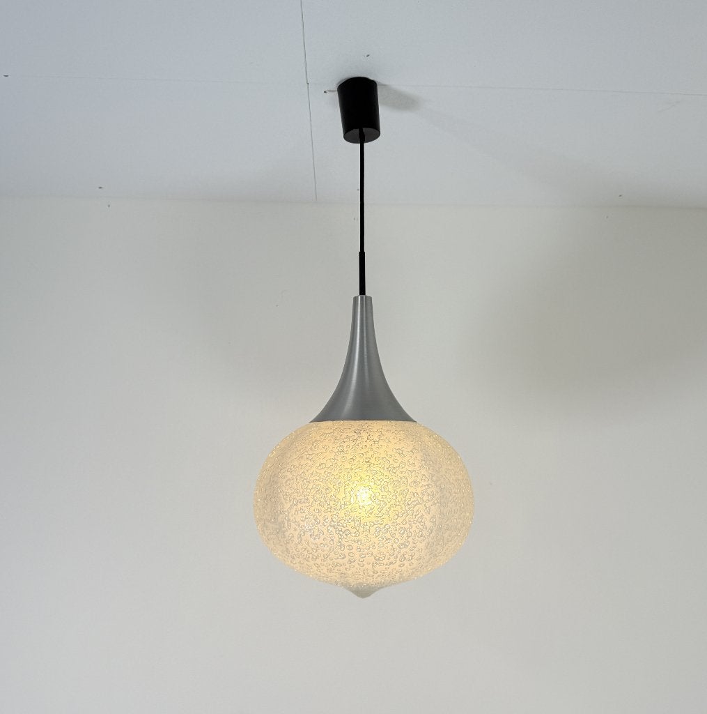 Vintage Iceglass plafondlamp van Doria Leuchten, D, Doria leuchten, Zo goed als nieuw, D