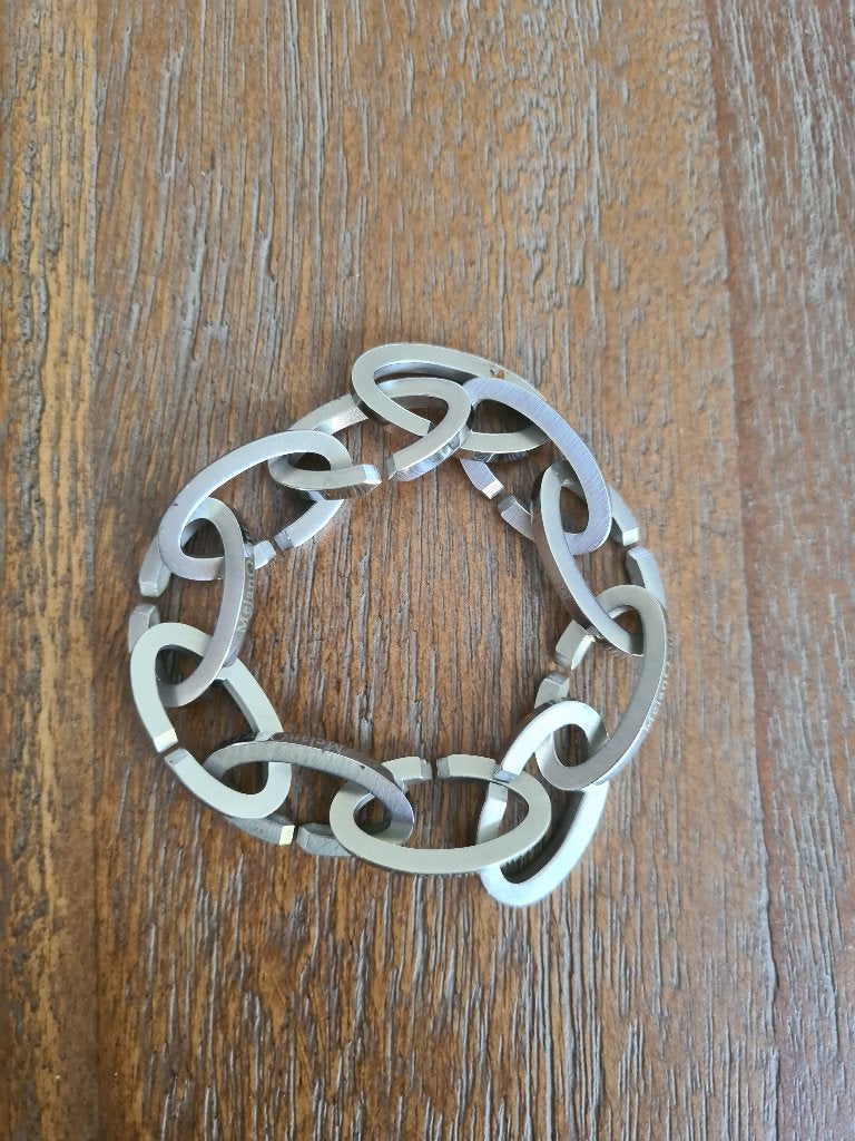 Melano armband 21 cm, Ophalen of Verzenden, Zo goed als nieuw, Zilver, Staal