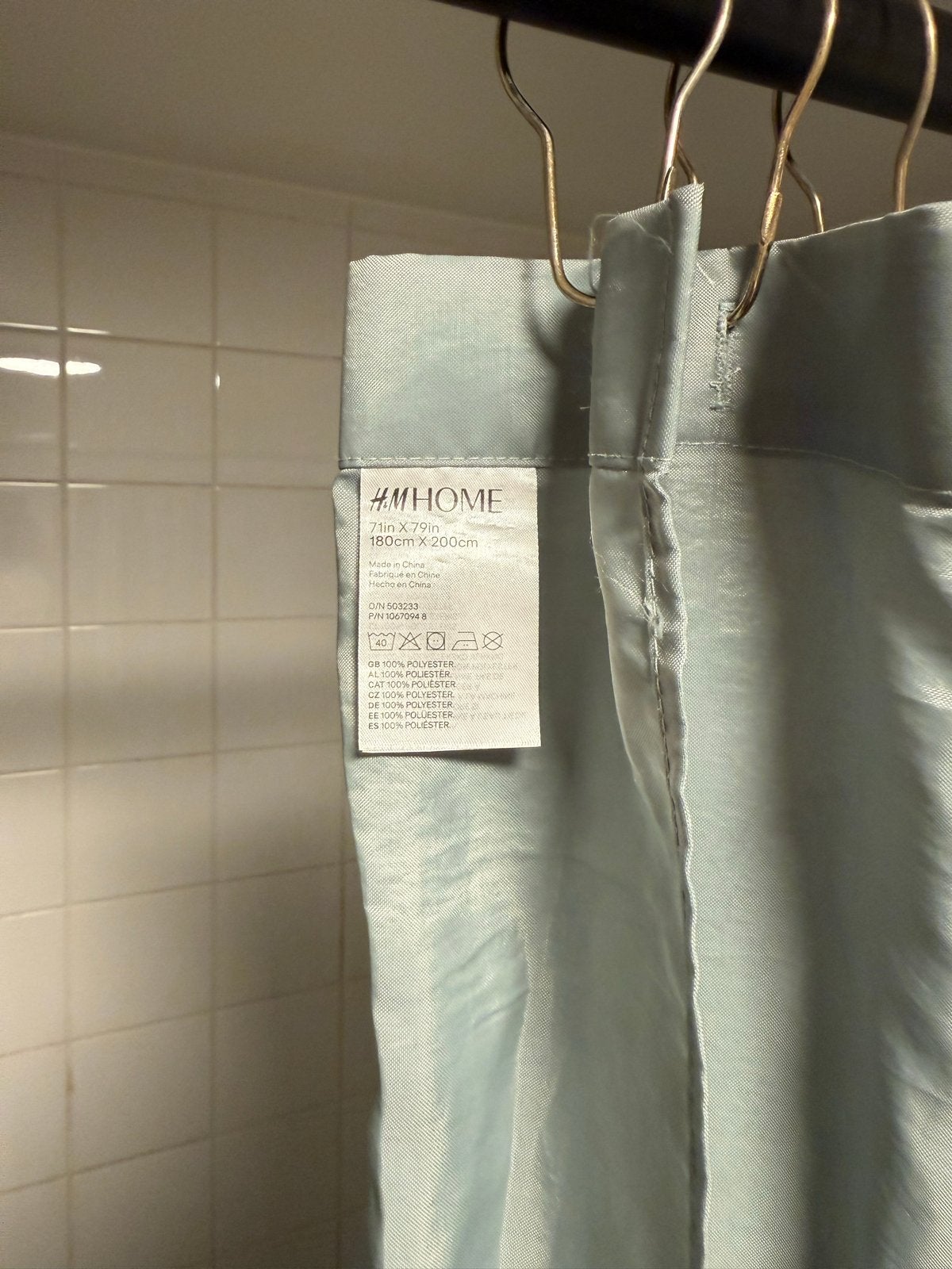 Douchegordijn H&M Home met roede en gouden ringen, Ophalen, Zo goed als nieuw, Douche