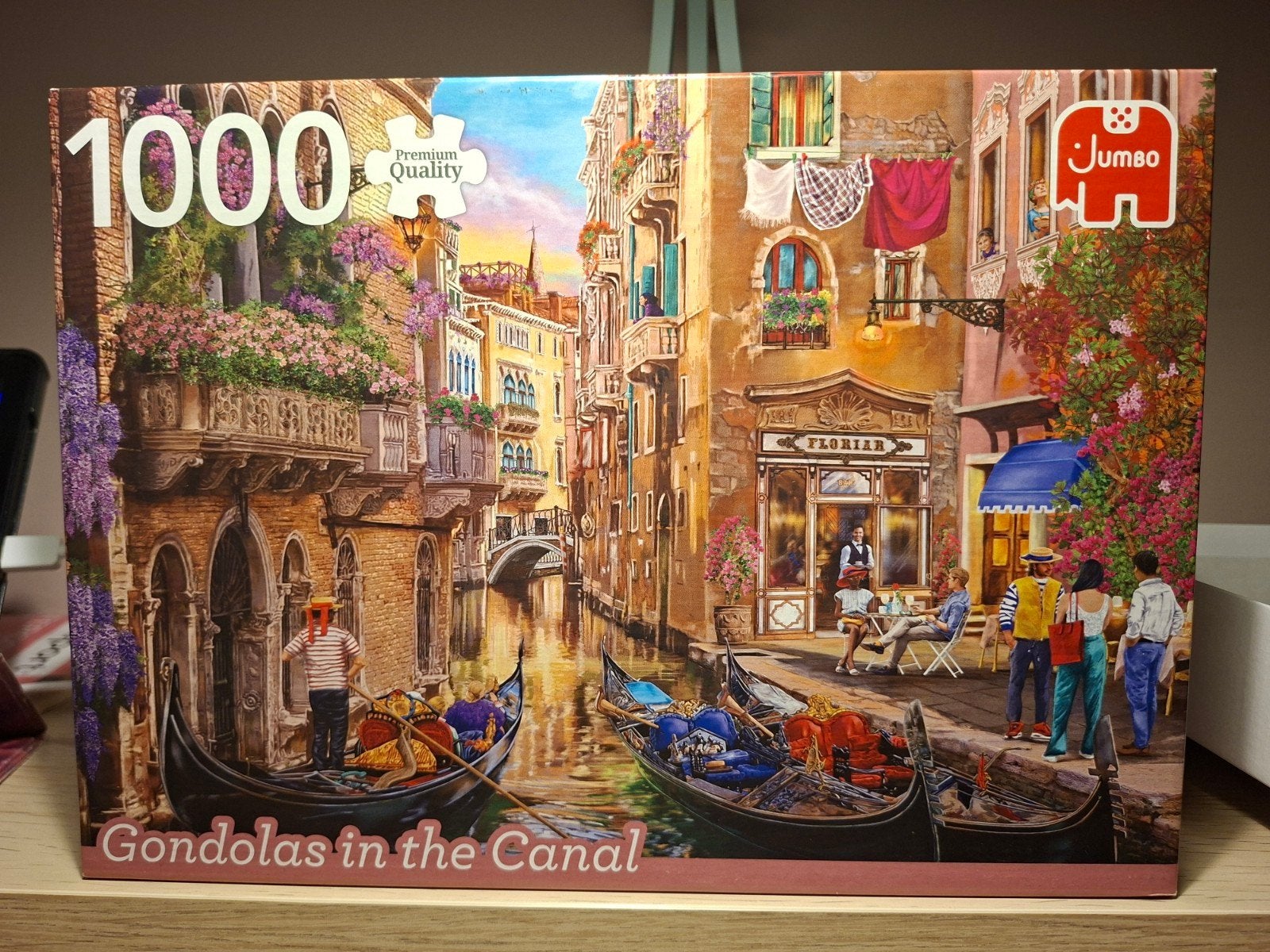 Sfeervolle puzzel 'Gondolas in the Canal' Jumbo 1000 stukjes, Ophalen of Verzenden, 500 t/m 1500 stukjes, Zo goed als nieuw, Legpuzzel