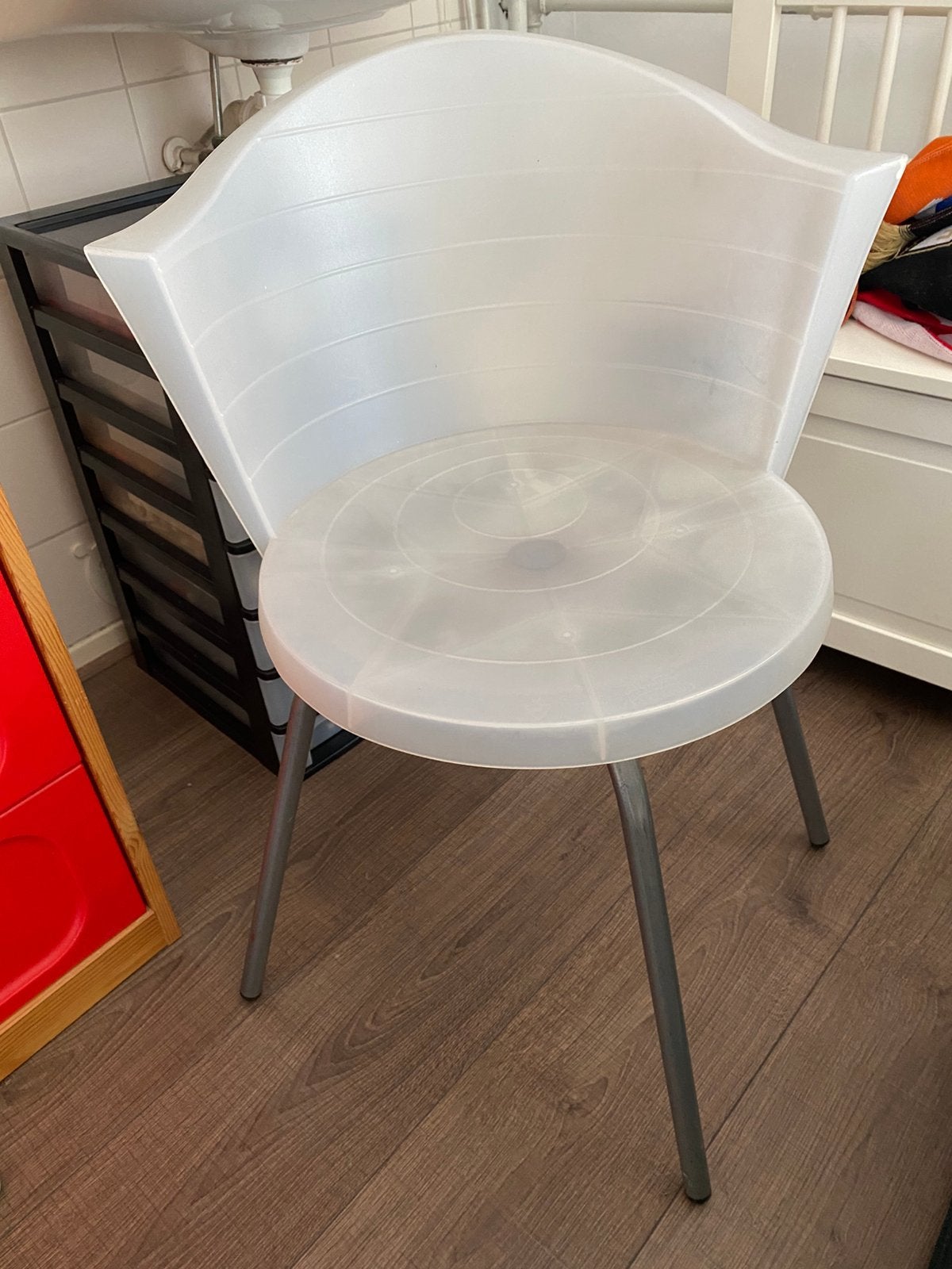 Ikea stoel kunstof, Huis en Inrichting, Stoelen, Ophalen, Kunststof, Gebruikt, Wit